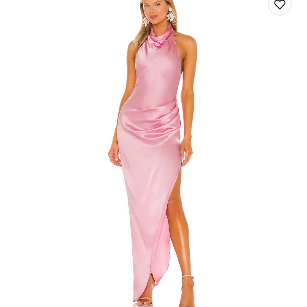 Amanda Uprichard Revolve Samba Gown in Flamingo Baby Pink